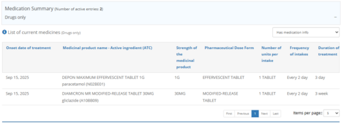 Figure 4.2.9: Medication History Preview
