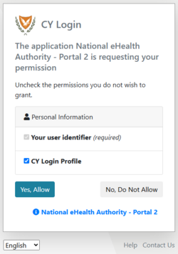 Figure 2.2: CY Login Page – Personal Data Consent.