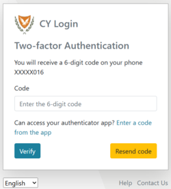 Figure 2.5: CY Login Page – Alternative Method of User Authentication.
