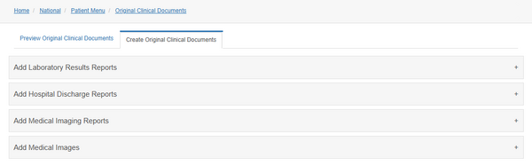 Figure 6.8.11: Create Original Clinical Document.