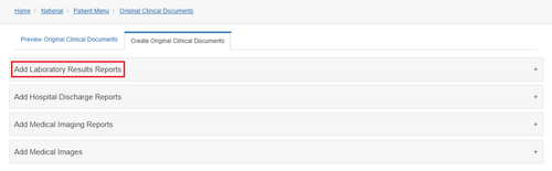 Figure 6.8.12: Add Original Clinical Document Preview - Laboratory Results Reports.
