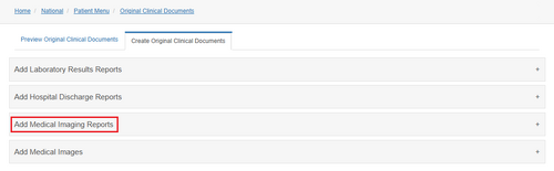 Figure 6.8.18: Add Original Clinical Document Preview - Medical Imaging Reports.