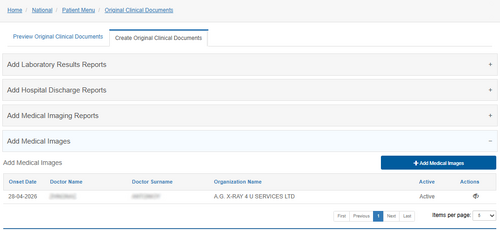 Figure 6.8.22: Add Medical Images Overview.