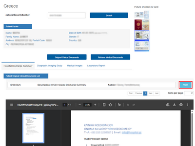 Figure 7.9: Open an entry of the "Patient OrCD List" table.
