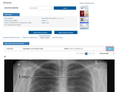 Figure 7.13: Open an entry of the "Patient OrCD List" table.