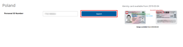 Figure 7.6: Searching for a Patient from Poland. The search is performed using the Personal Identification Number.