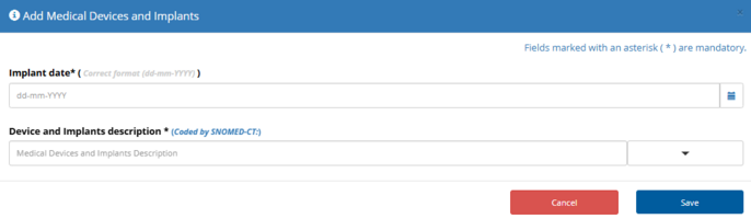Figure 6.10.11: Entering a Medical Device or Implant.