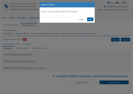 Figure 6.14: Confirmation of the “Delete” Action.