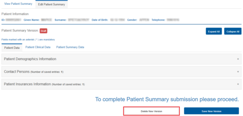 Figure 6.13: Selecting “Delete” to Remove the New Version.