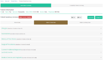 Figure 2.6: Patient Clinical Data.