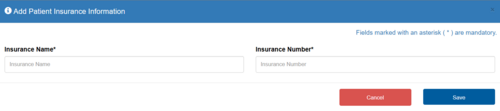 Figure 6.9.5: Entering Patient Insurance Information.