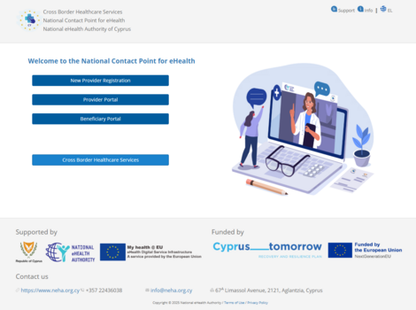Figure 1.0: Central Portal of the National Contact Point for eHealth.