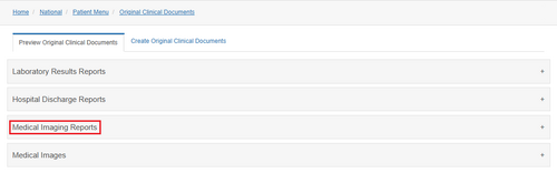 Figure 6.8.6: Original Clinical Document Preview - Medical Imaging Reports.